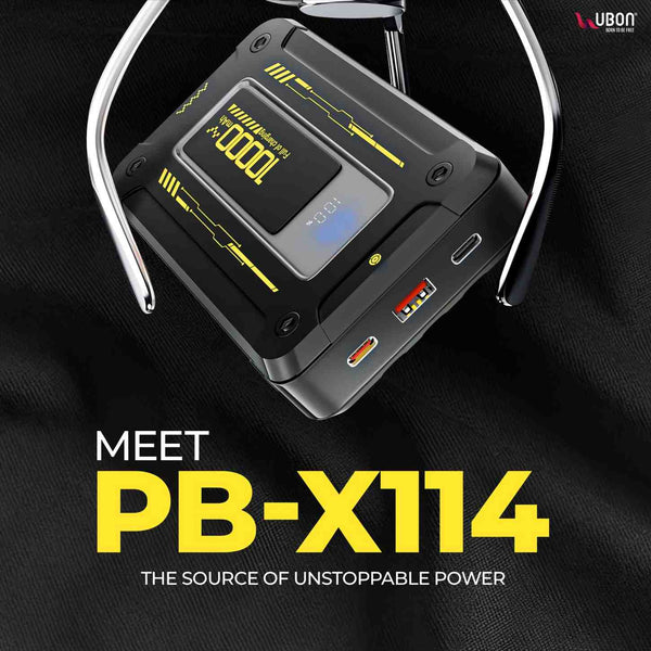 UBON PB-X114, 6-in-1 Easy Power: 22.5W Fast Charging Power Bank with Triple Built-in Cables