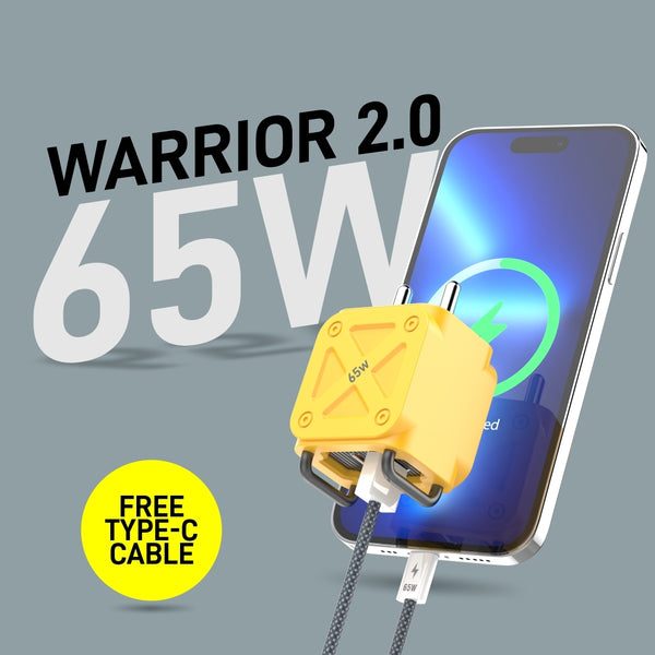 UBON CH-940 Warrior 2.0 65W Dual Port Fast Charger - Includes Free Braided Type-C Cable