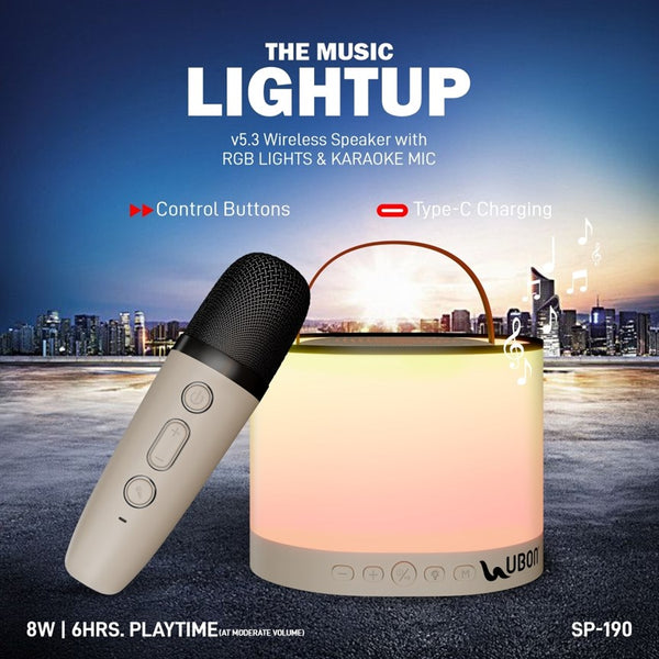 UBON SP-190 Light up Series Wireless Speaker: Premium Sound, Long Battery Life, and Versatile Connectivity