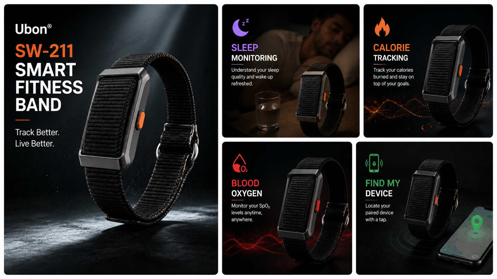 UBON SW-211 Maxfit Smart Fitness Band