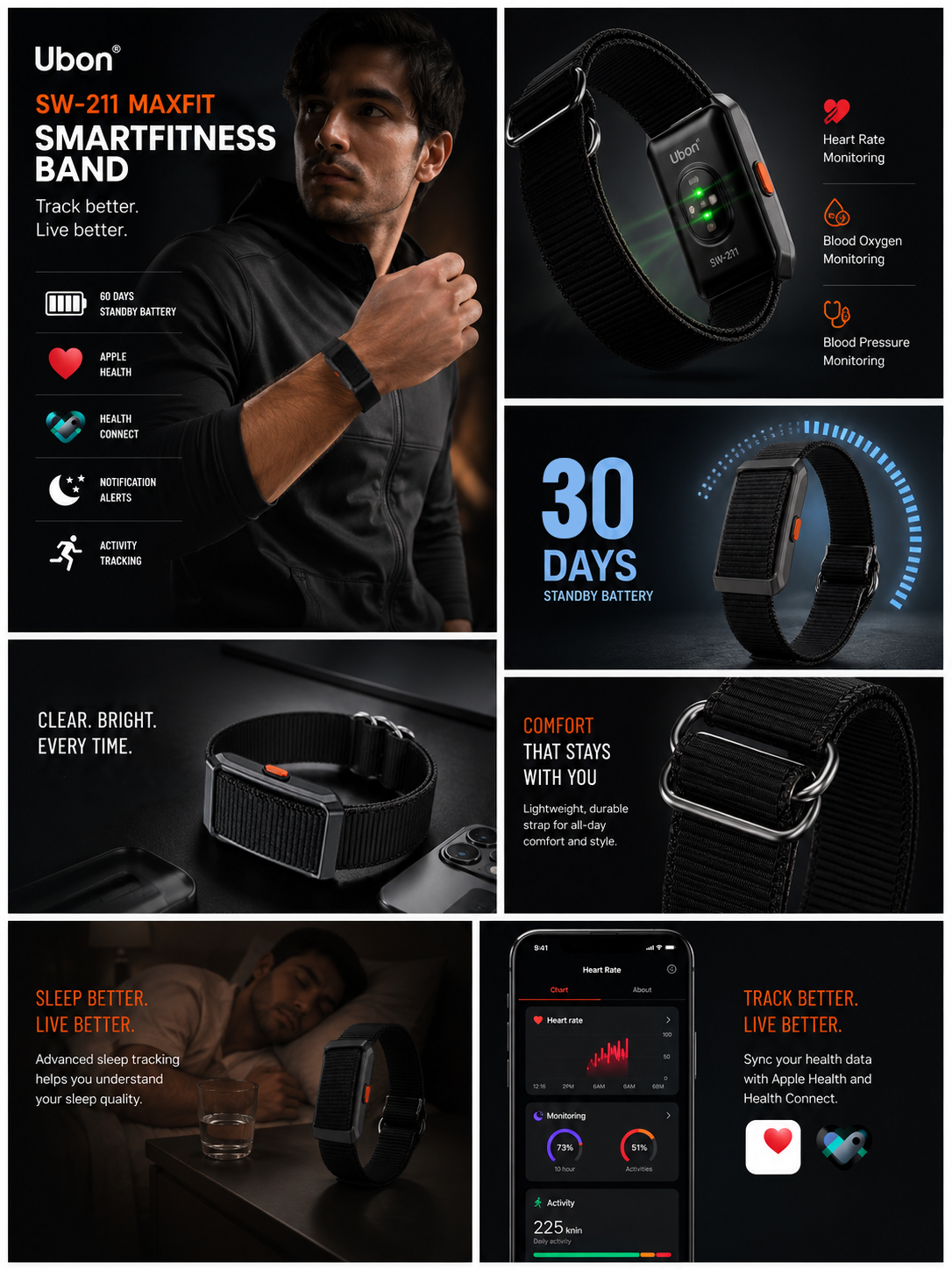 UBON SW-211 Maxfit Smart Fitness Band