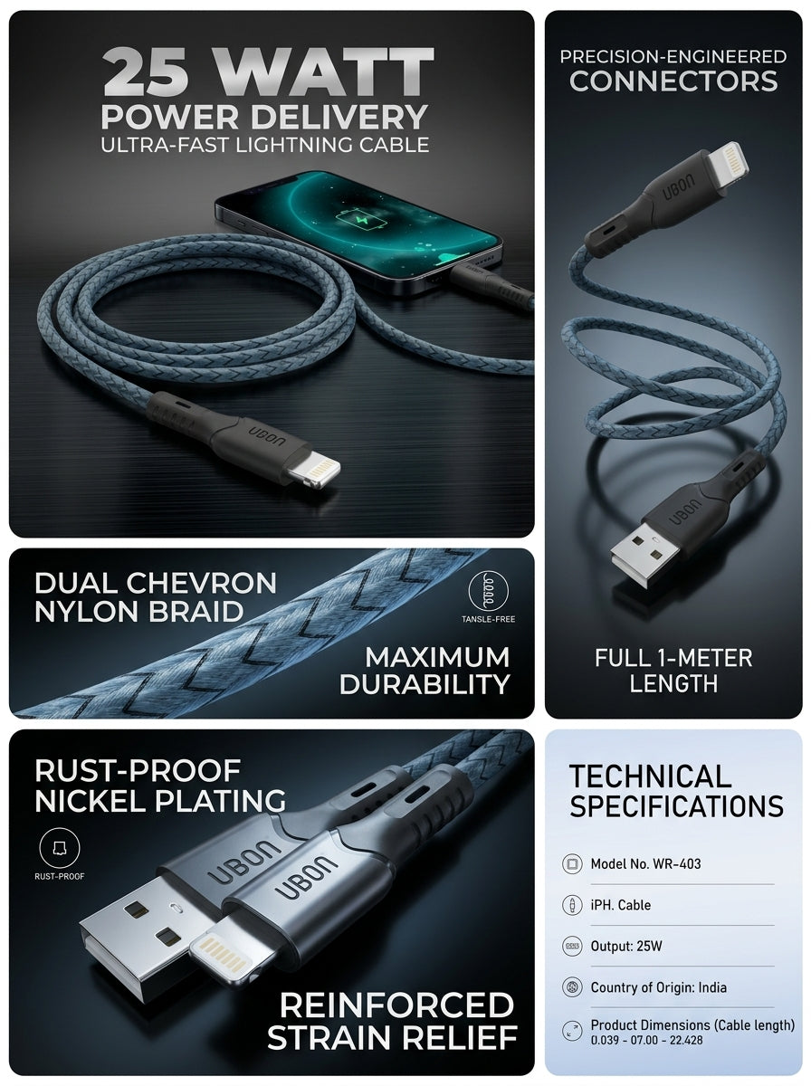 UBON Power Master WR-403 iPH. Cable
