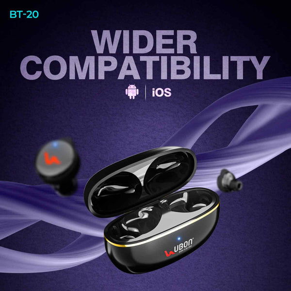 UBON BT-20 AIR TIGER SERIES: PREMIUM v5.3 WIRELESS EARBUDS WITH 24 HOURS PLAYTIME AND TOUCH CONTROLS