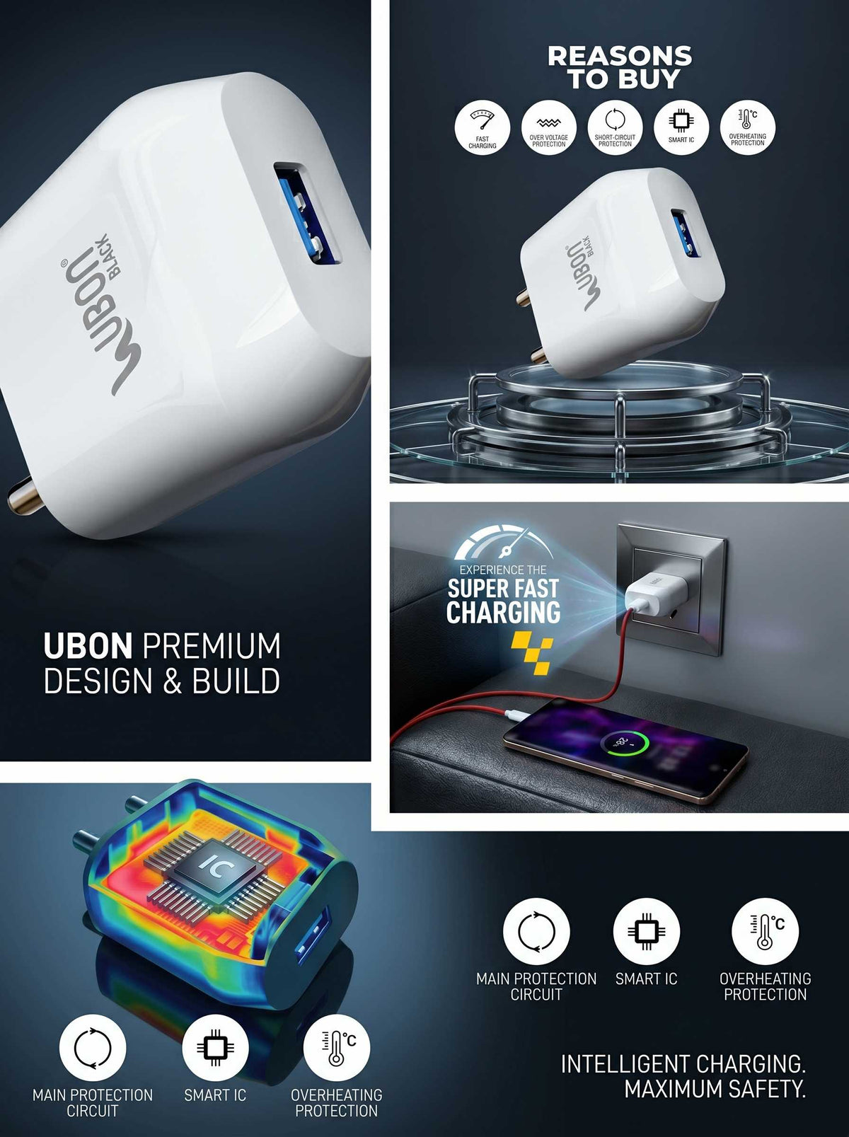 UBON Boost Series CH-58 Mobile Fast & Safe Charger