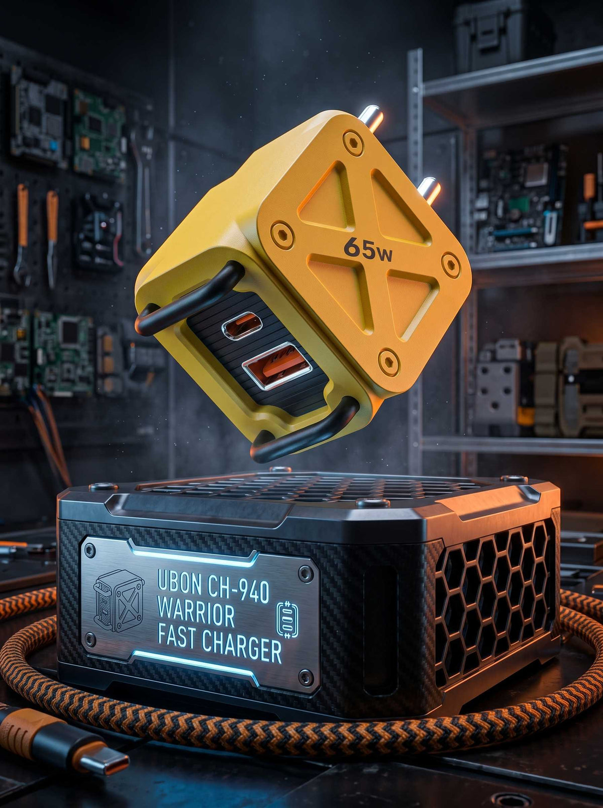 UBON CH-940 Warrior 2.0 65W Dual Port Fast Charger