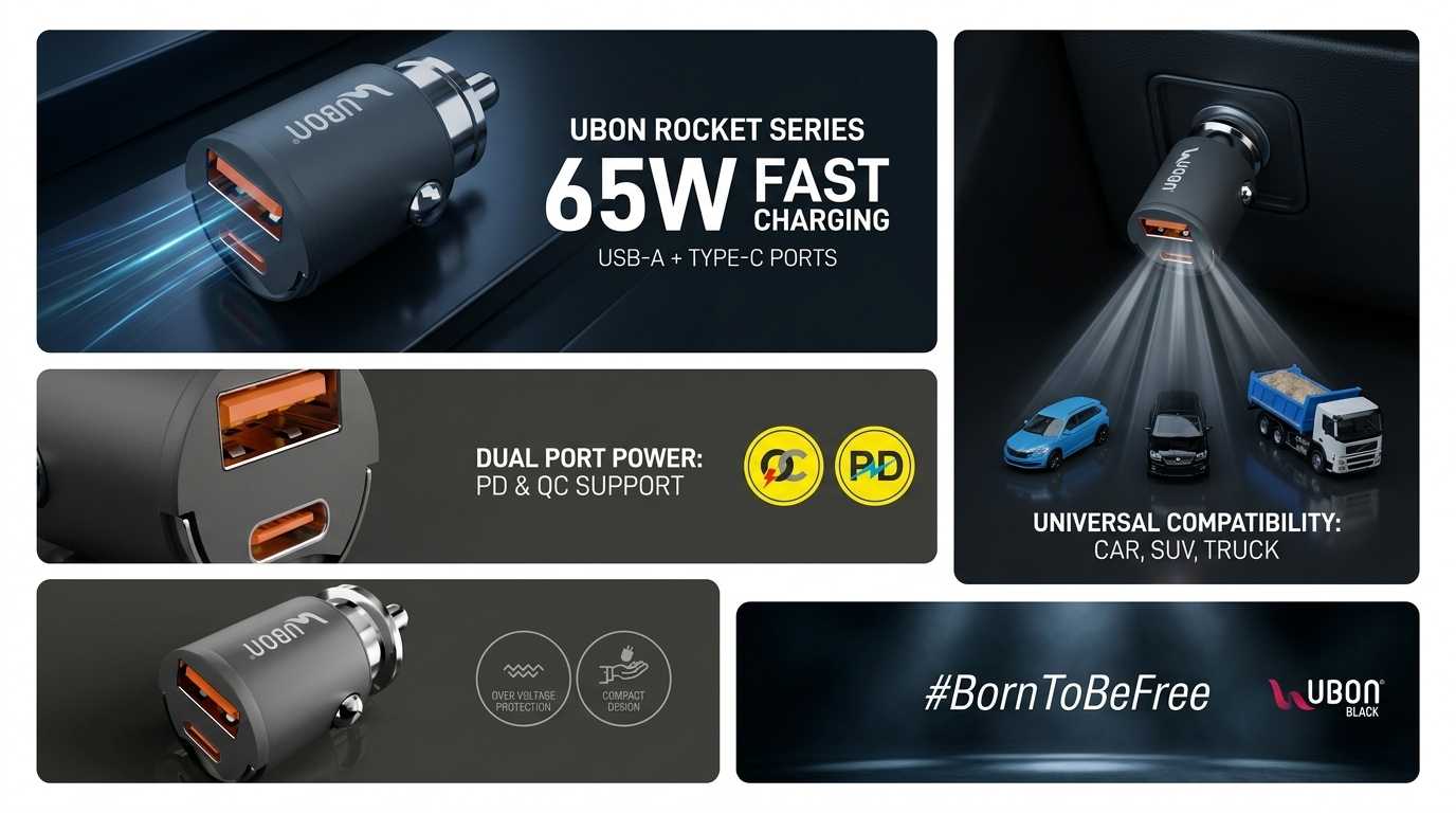UBON CH-291: 65W  Fast Car Charger