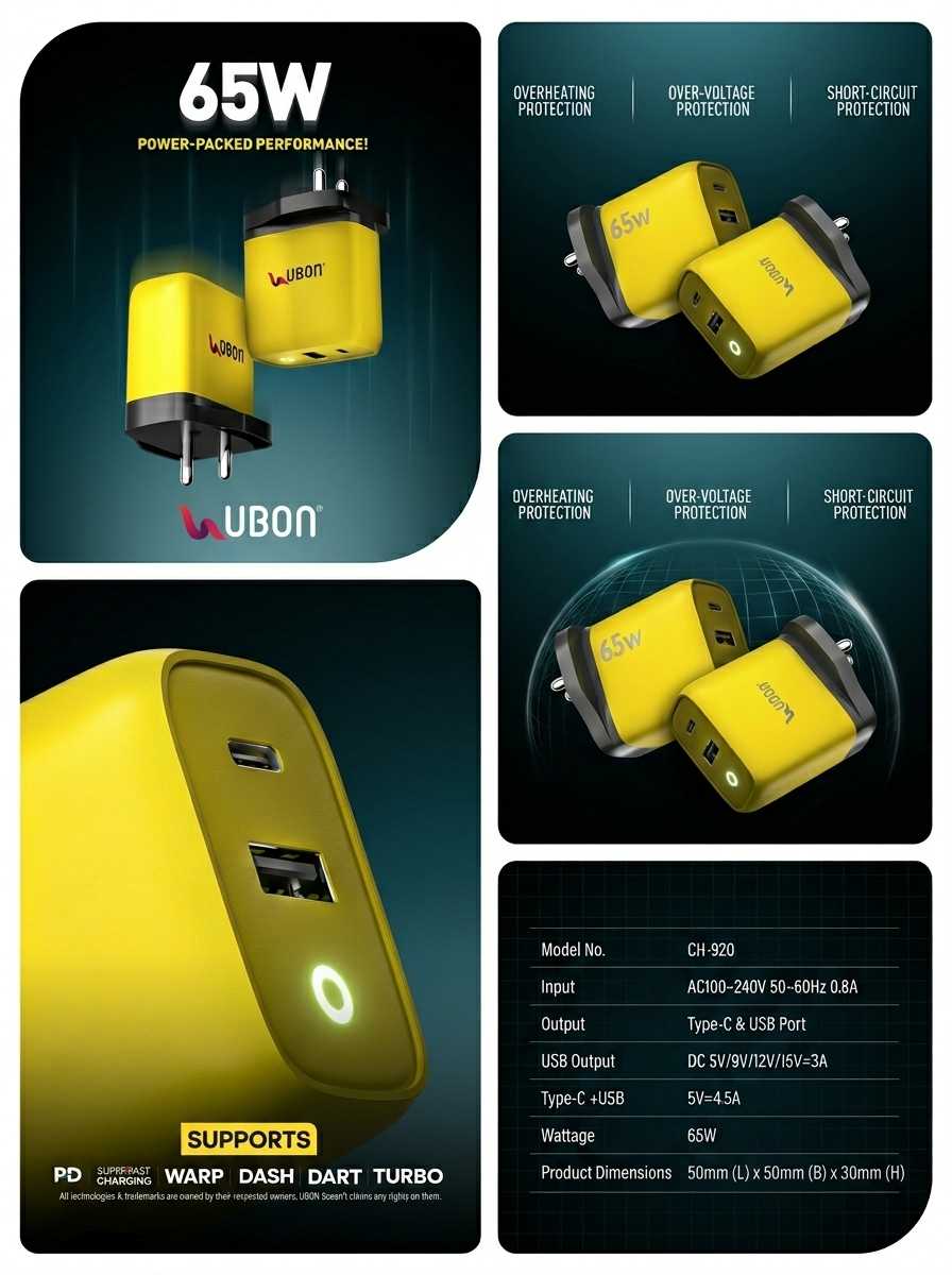UBON CH-920 65W Warrior Series Charger