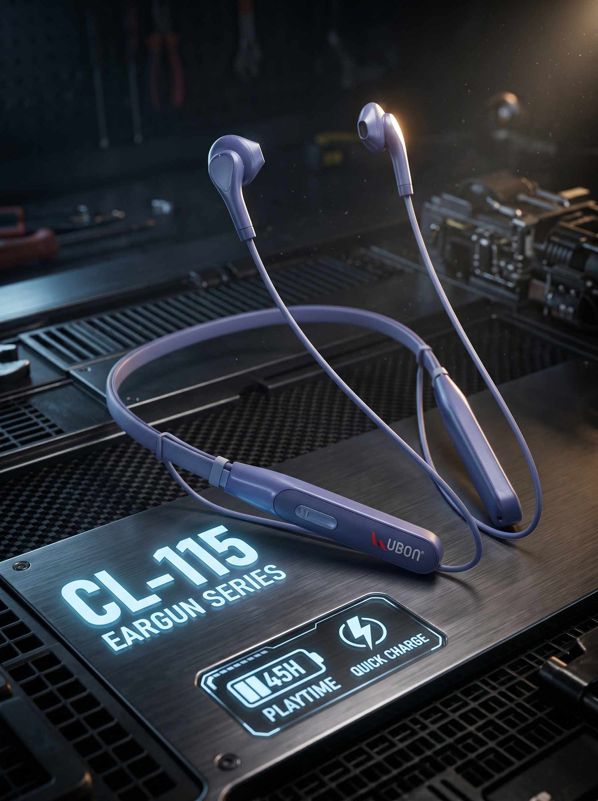CL-115 Eargun Series Wireless Neckband | 45H Playtime, Quick Charge