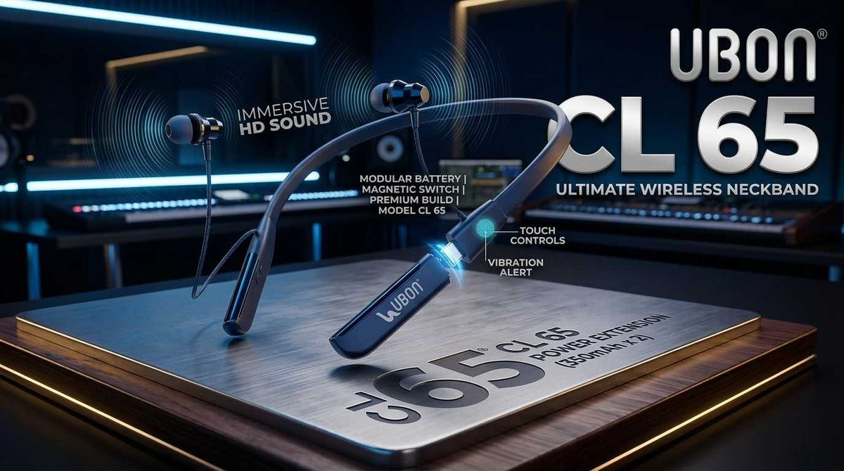UBON CL-65 Vibration Series Neckband | 40H Playtime, Type-C Fast Charging
