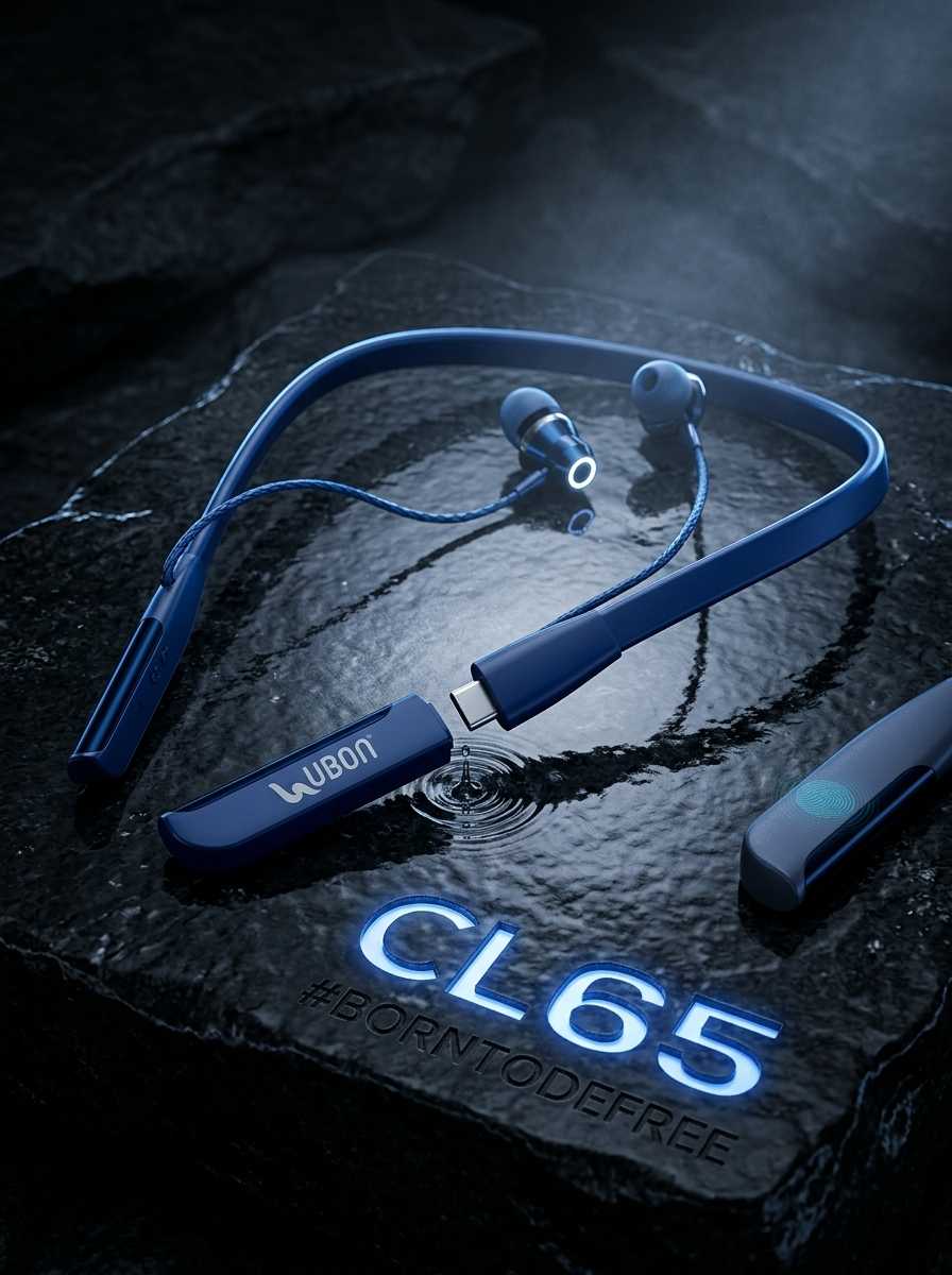 UBON CL-65 Vibration Series Neckband | 40H Playtime, Type-C Fast Charging