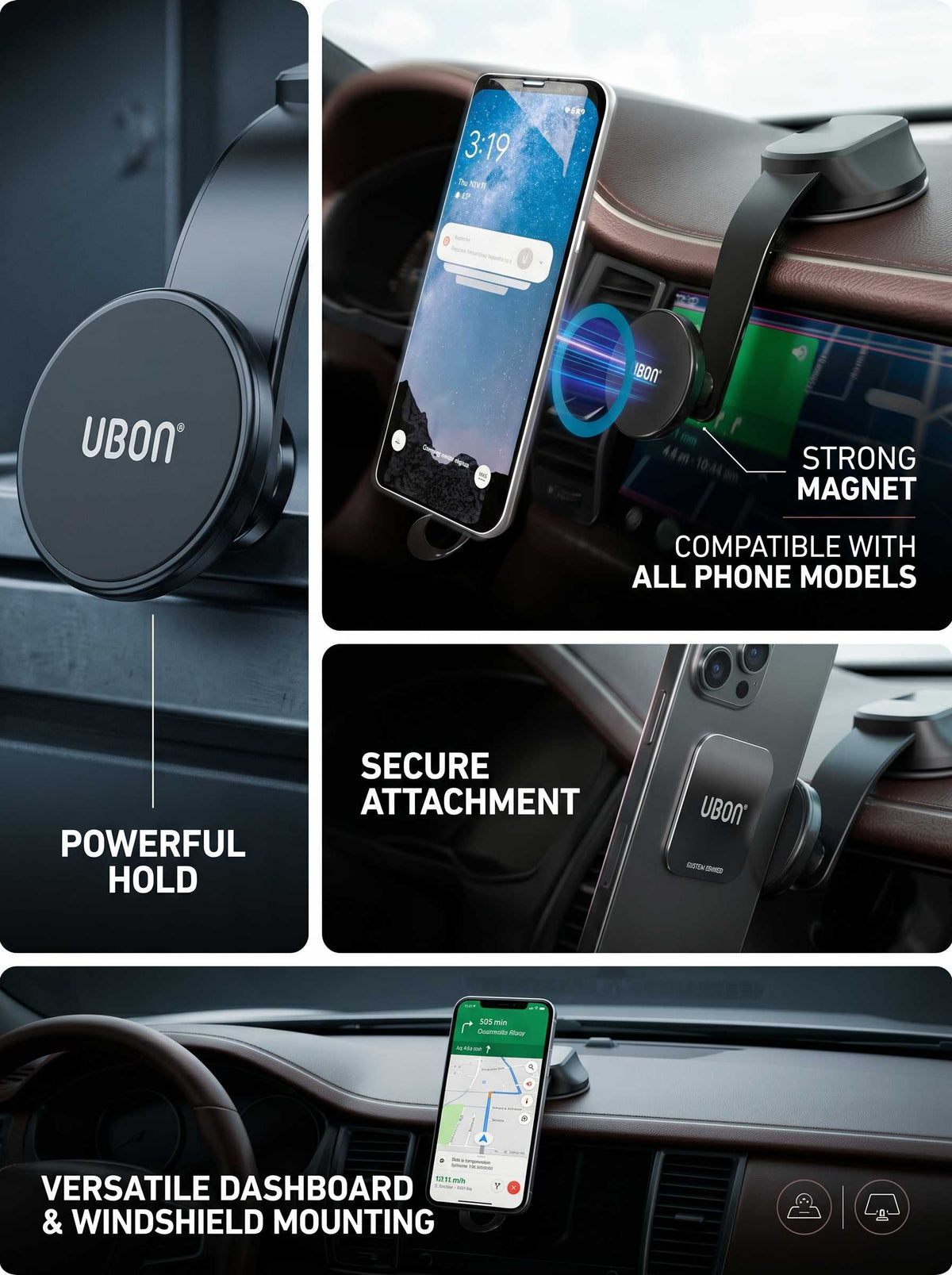 UBON CRH-521 Magnetic Phone Holder: Ultimate Convenience for Your Car