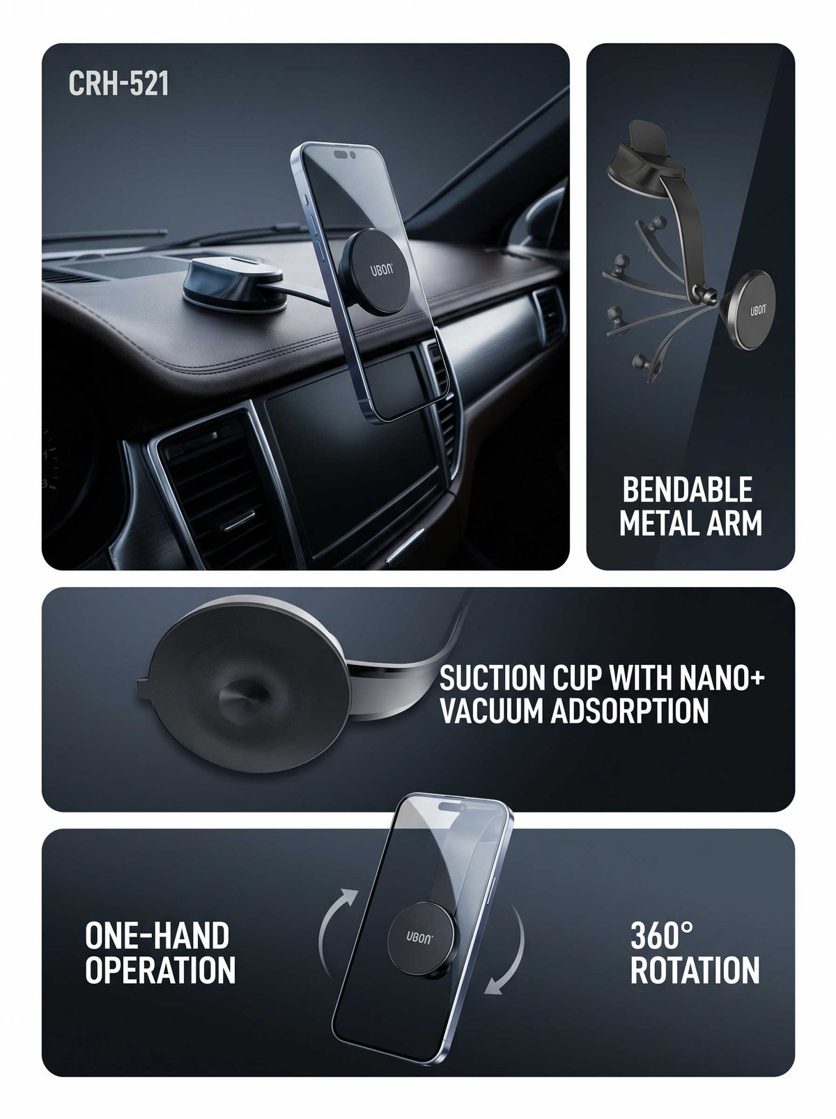 UBON CRH-521 Magnetic Phone Holder: Ultimate Convenience for Your Car