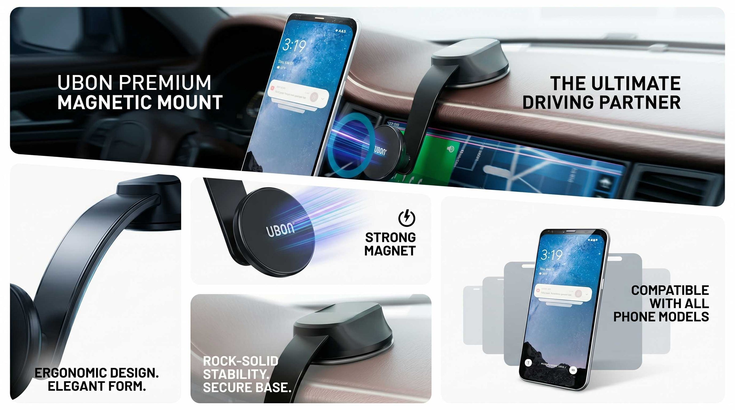 UBON CRH-521 Magnetic Phone Holder: Ultimate Convenience for Your Car