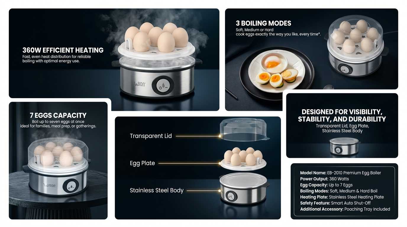EB-2010 Premium Egg Boiler | 7-Egg Capacity, Auto Shut-Off