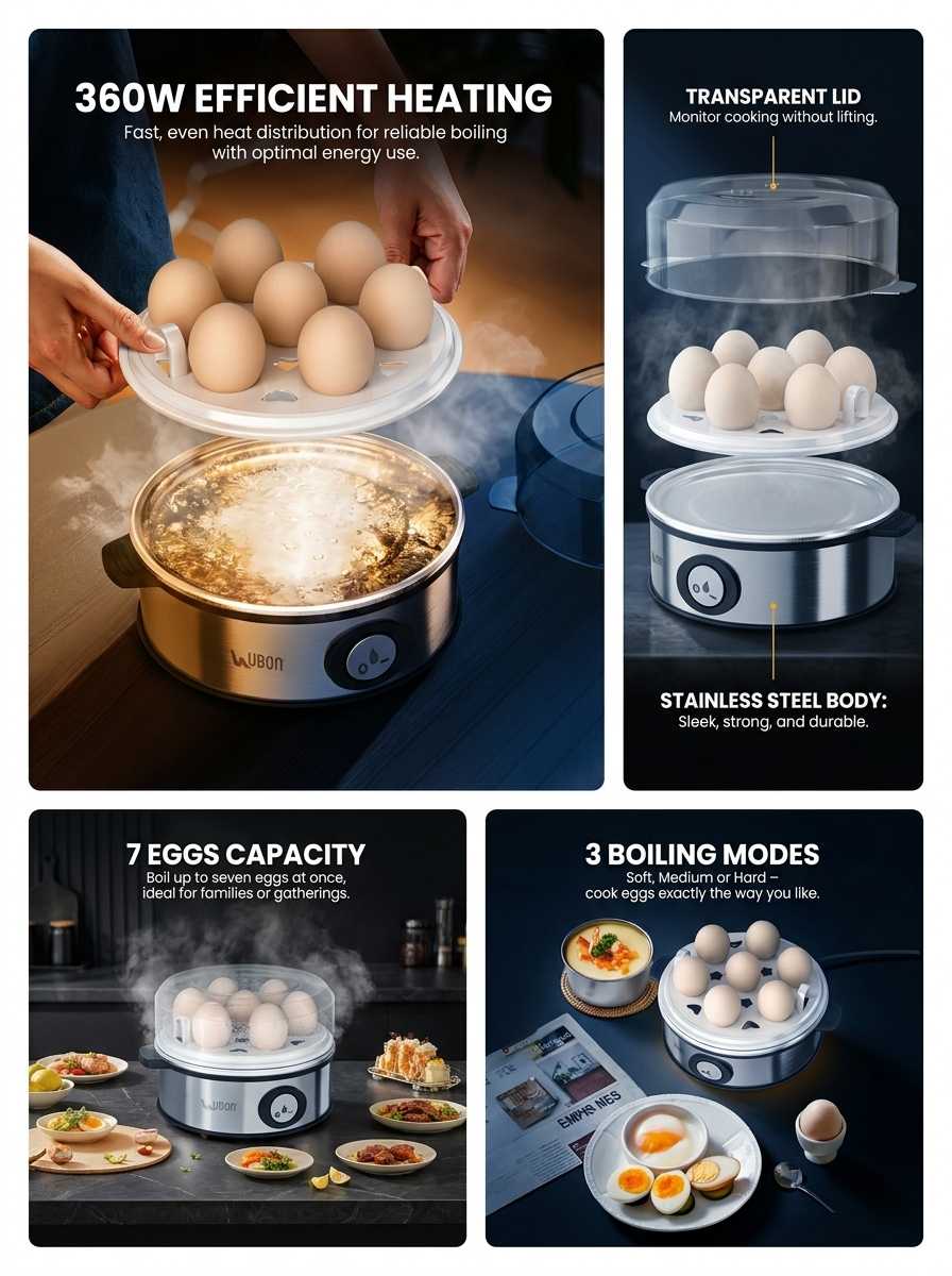 EB-2010 Premium Egg Boiler | 7-Egg Capacity, Auto Shut-Off