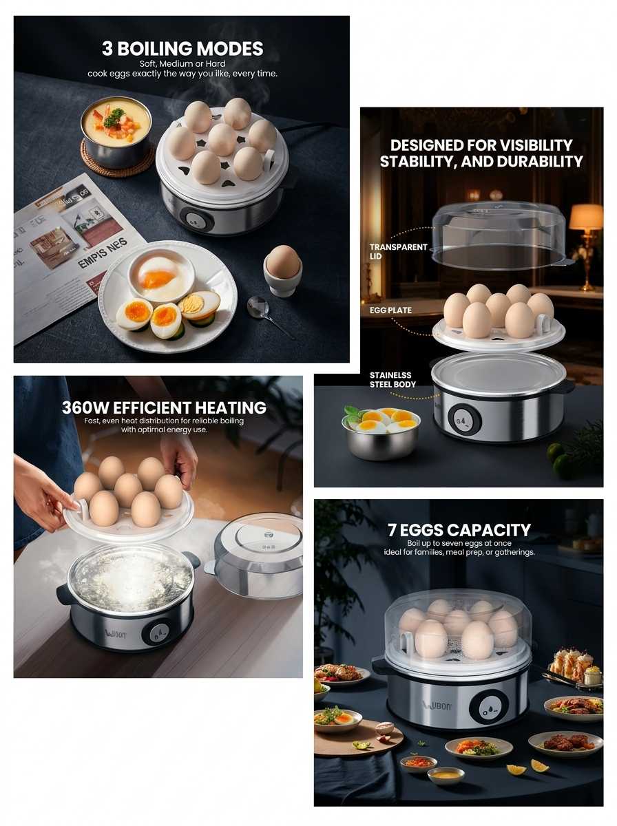 EB-2010 Premium Egg Boiler | 7-Egg Capacity, Auto Shut-Off