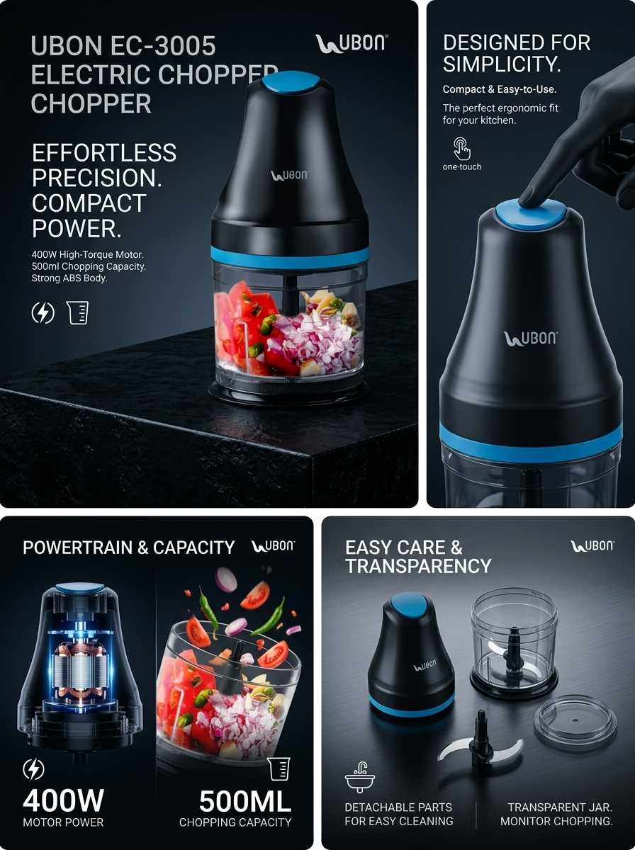 EC-3005 Chop It - Electric Multi Chopper | 400W Motor, 500ml Jar