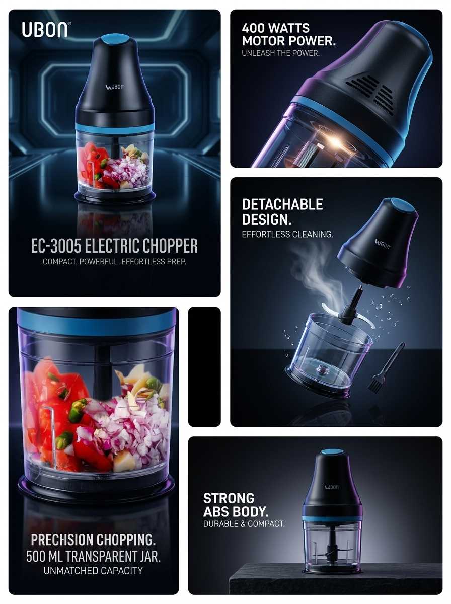 EC-3005 Chop It - Electric Multi Chopper | 400W Motor, 500ml Jar