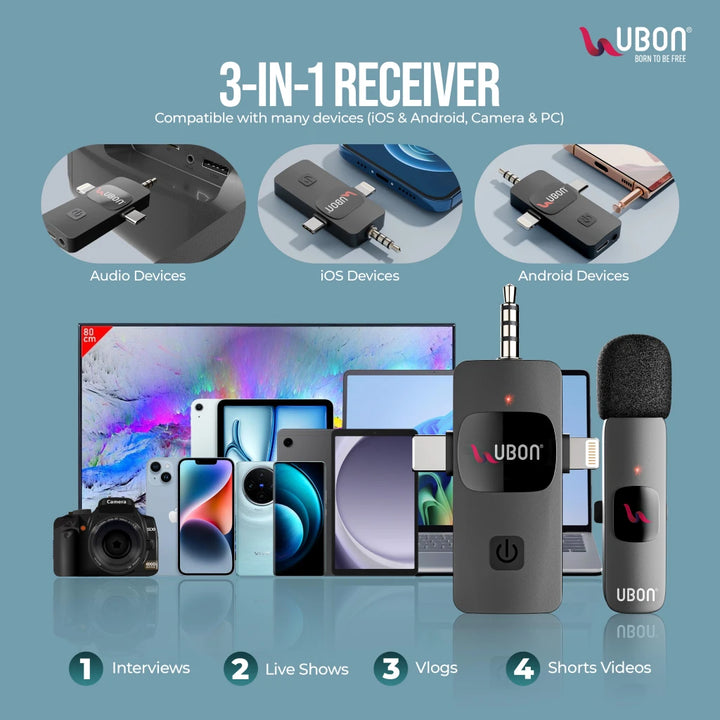 UBON GT-425 Influencer Series Wireless Collar Microphone