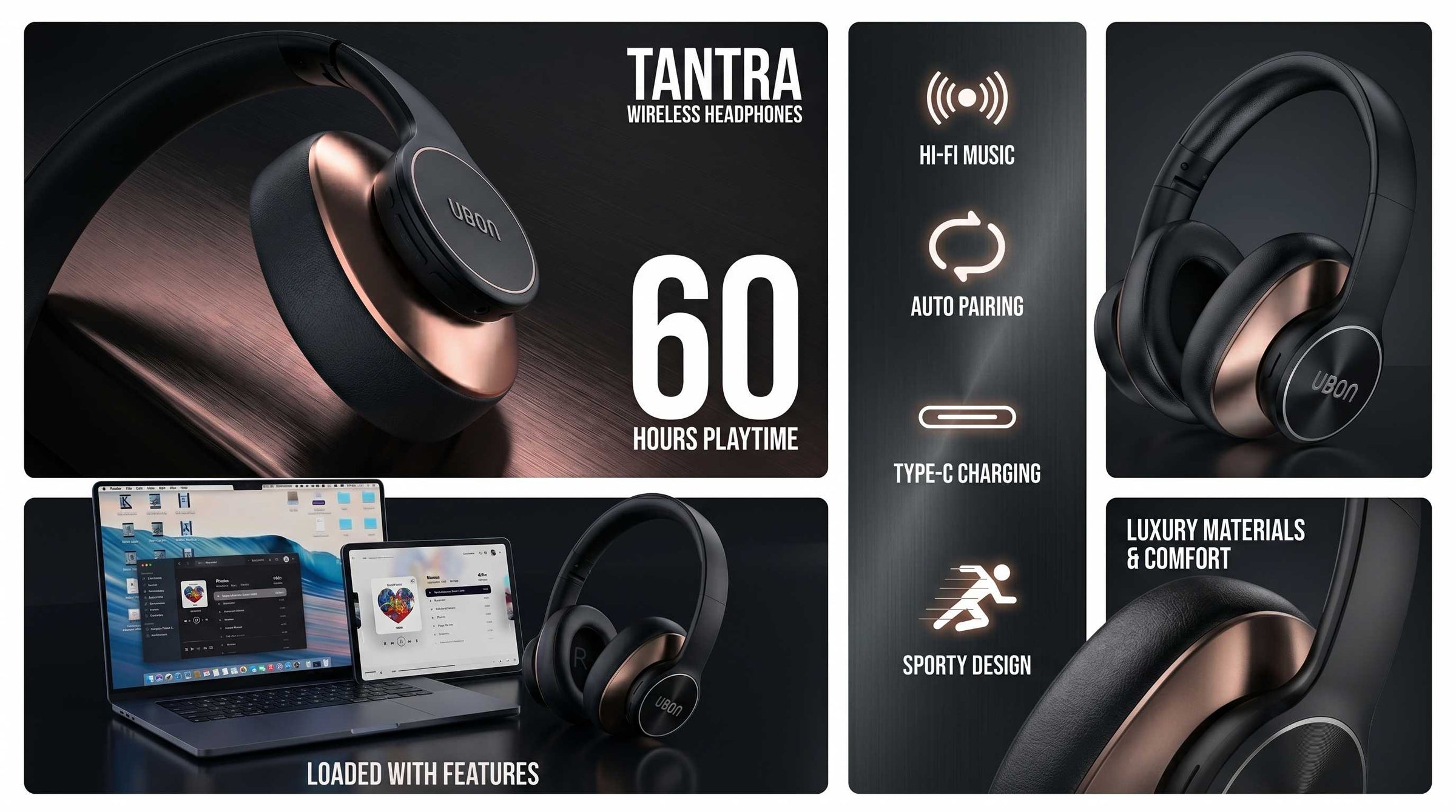 UBON Presents HP-65 Truly Wireless Headphones