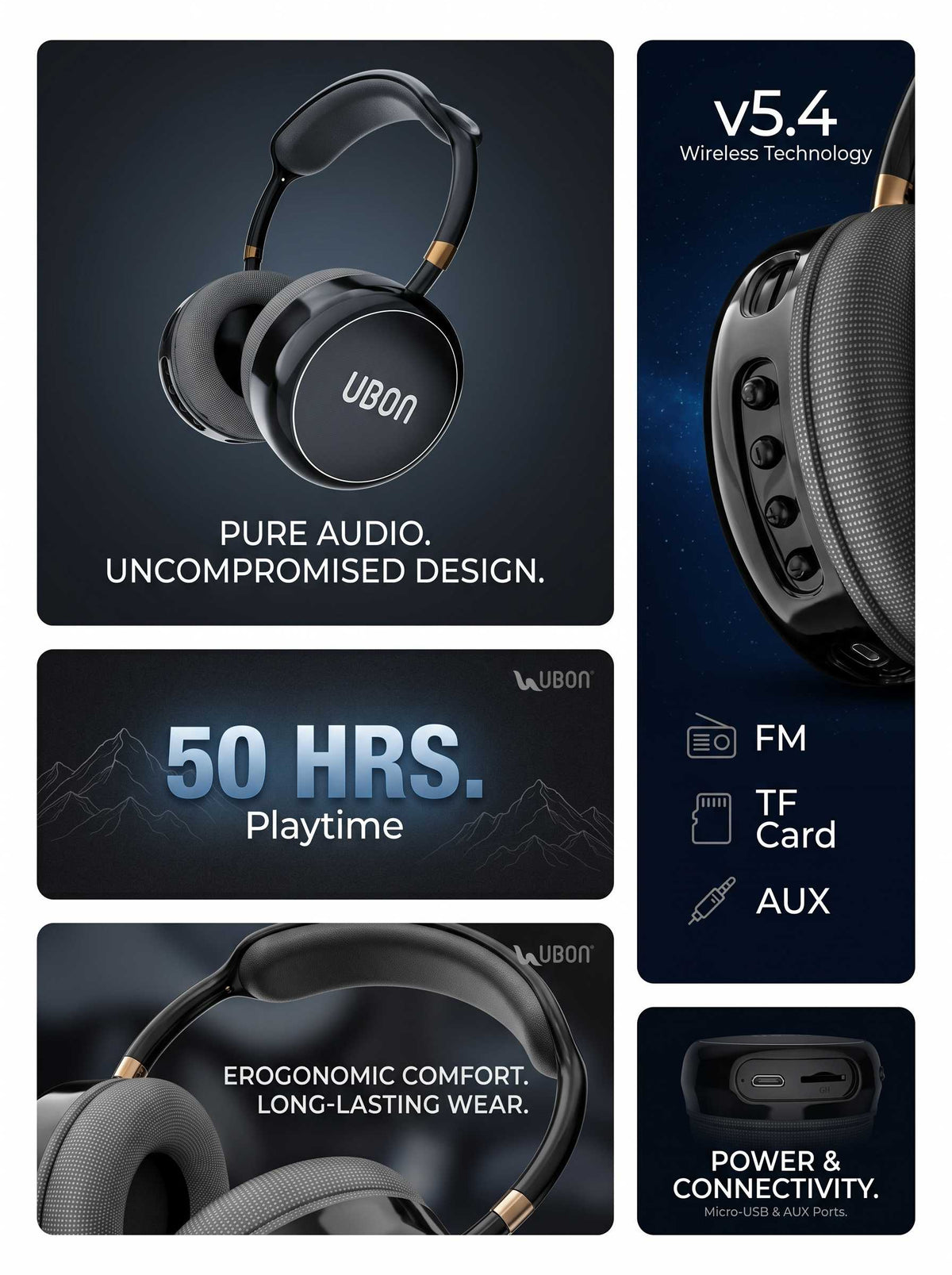 UBON HP-755 Beast v5.4 Wireless Headphones