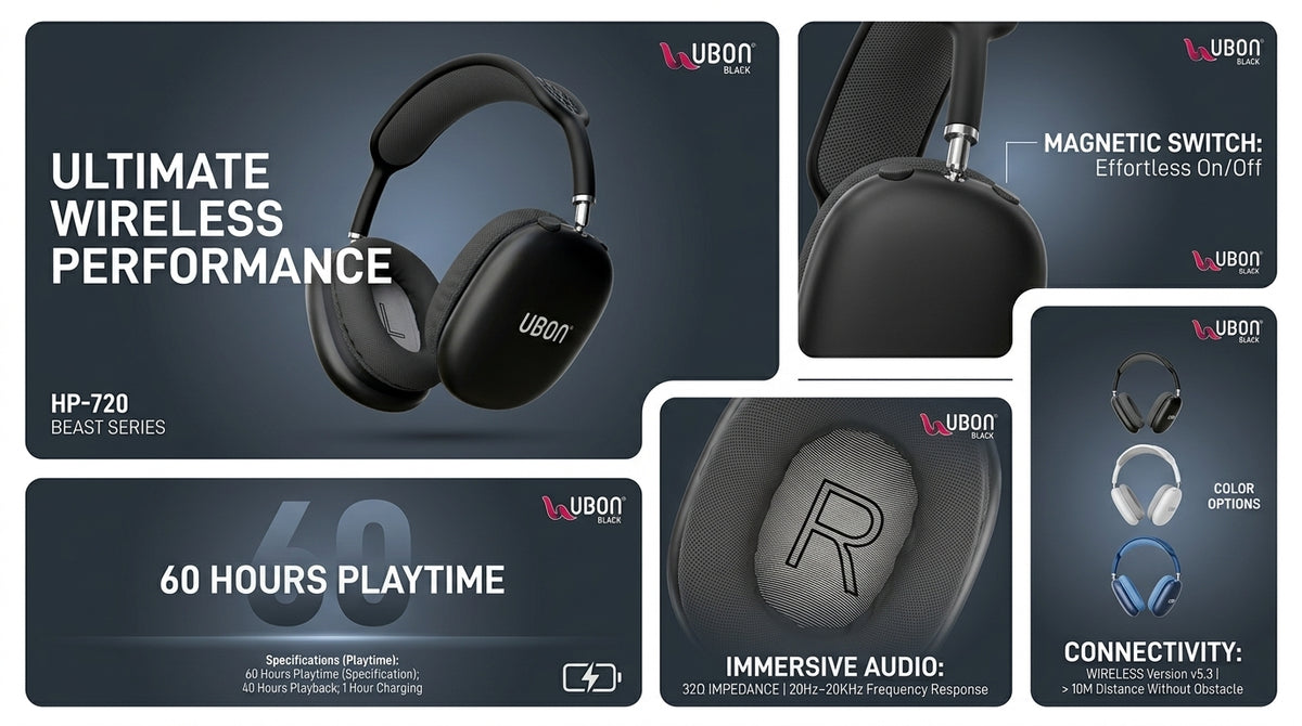 UBON HP-720 Beast Series Designer Headphones