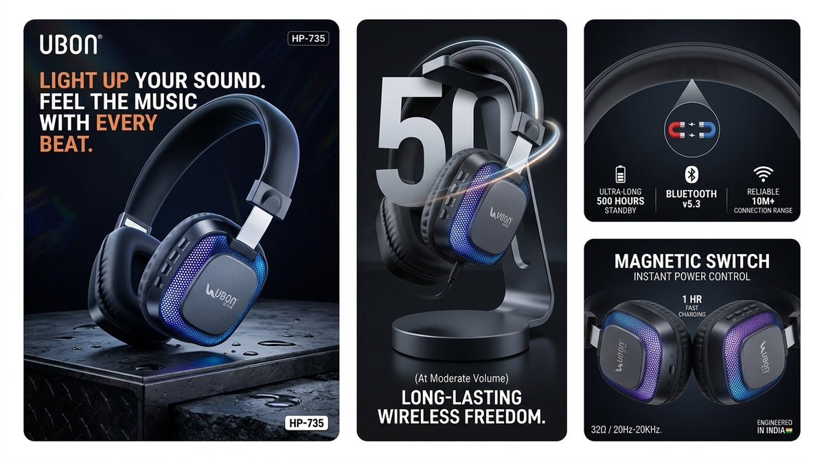 UBON HP-735 Light UP Series Headphones