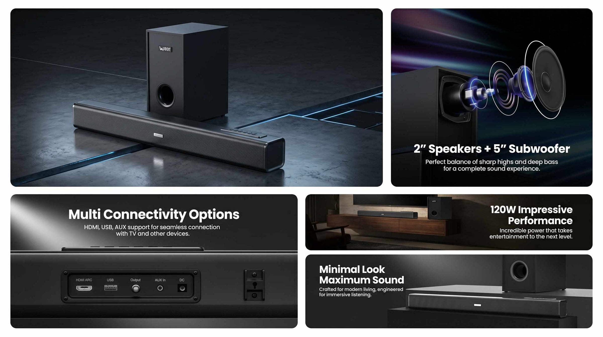UBON HT-1580 Boom Bar Home TV Music System