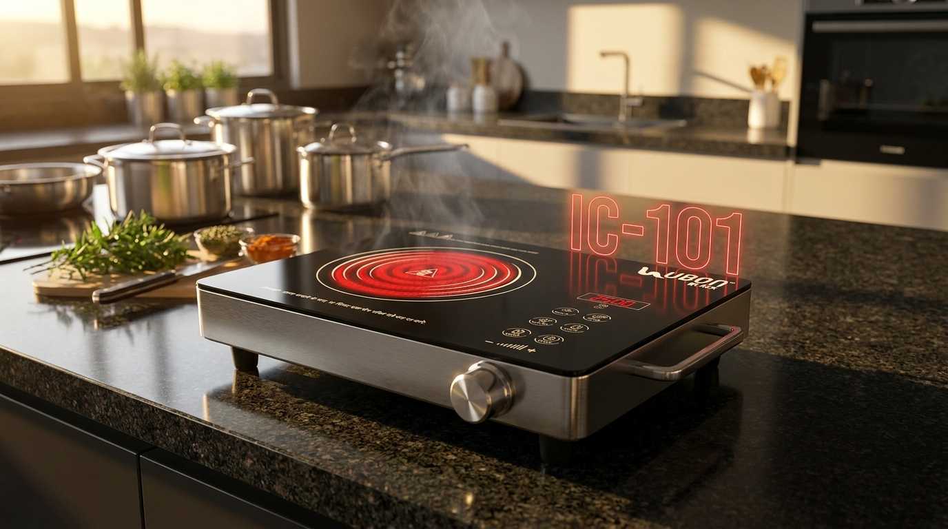 UBON Black IC-101 2500 Watts Infrared Electric Induction Cooktop