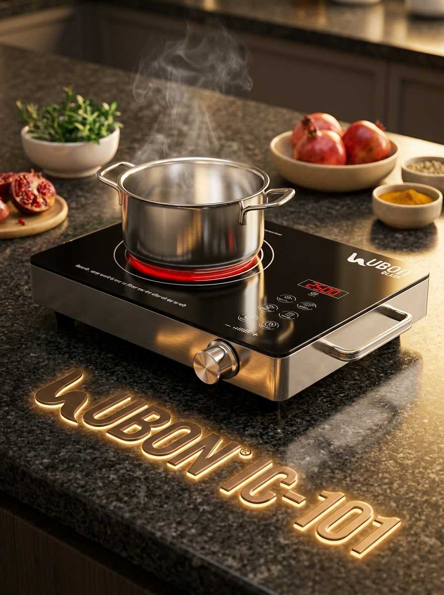 UBON Black IC-101 2500 Watts Infrared Electric Induction Cooktop