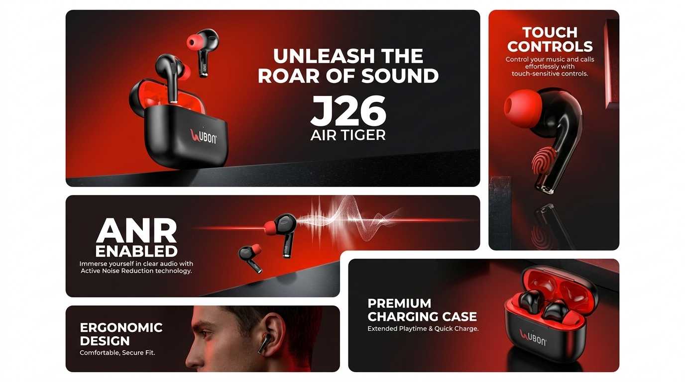 UBON J26 Air Tiger Wireless Earbuds: Real Music, Anytime, Anywhere