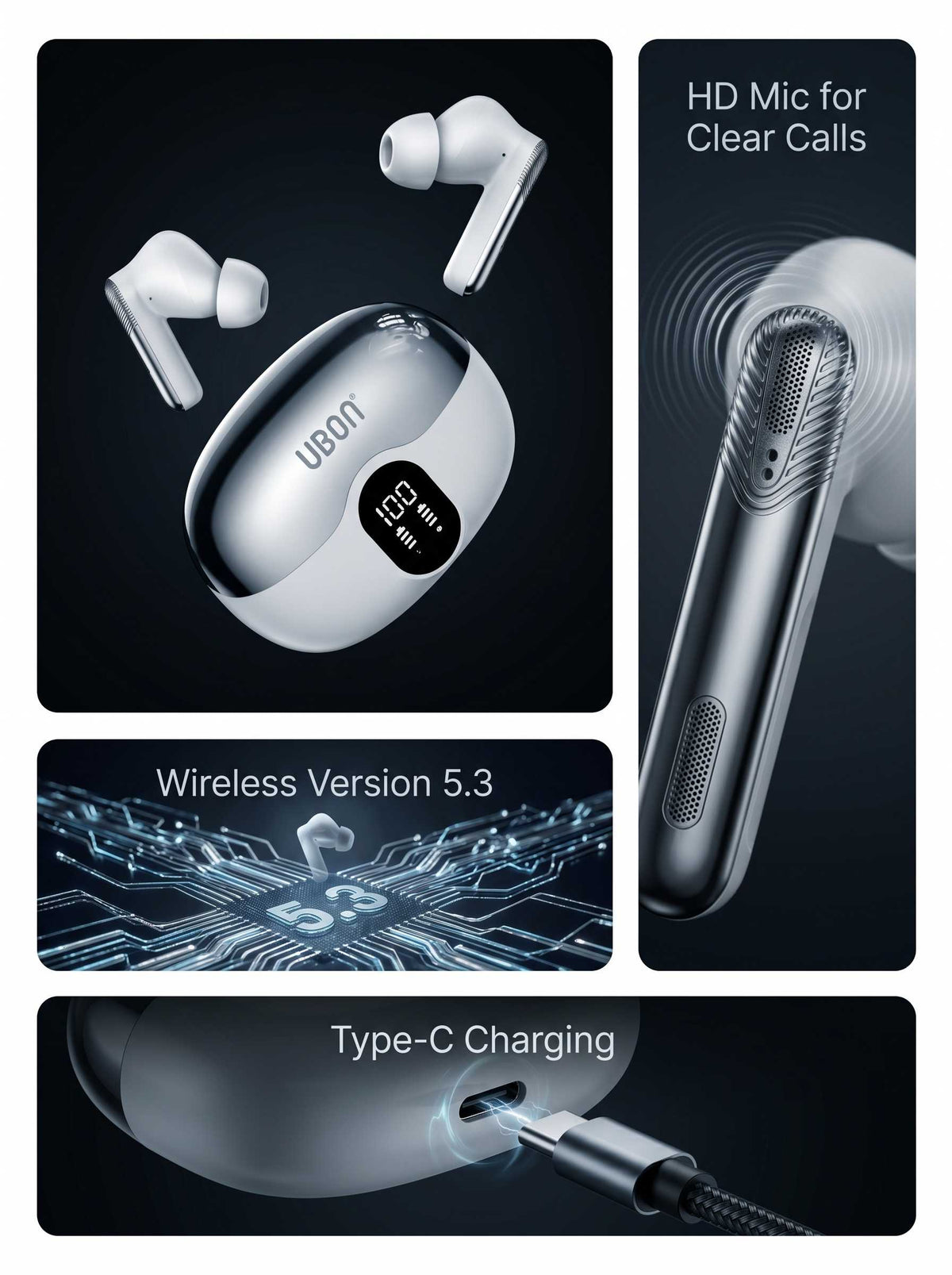 UBON J30 Wireless Earbuds