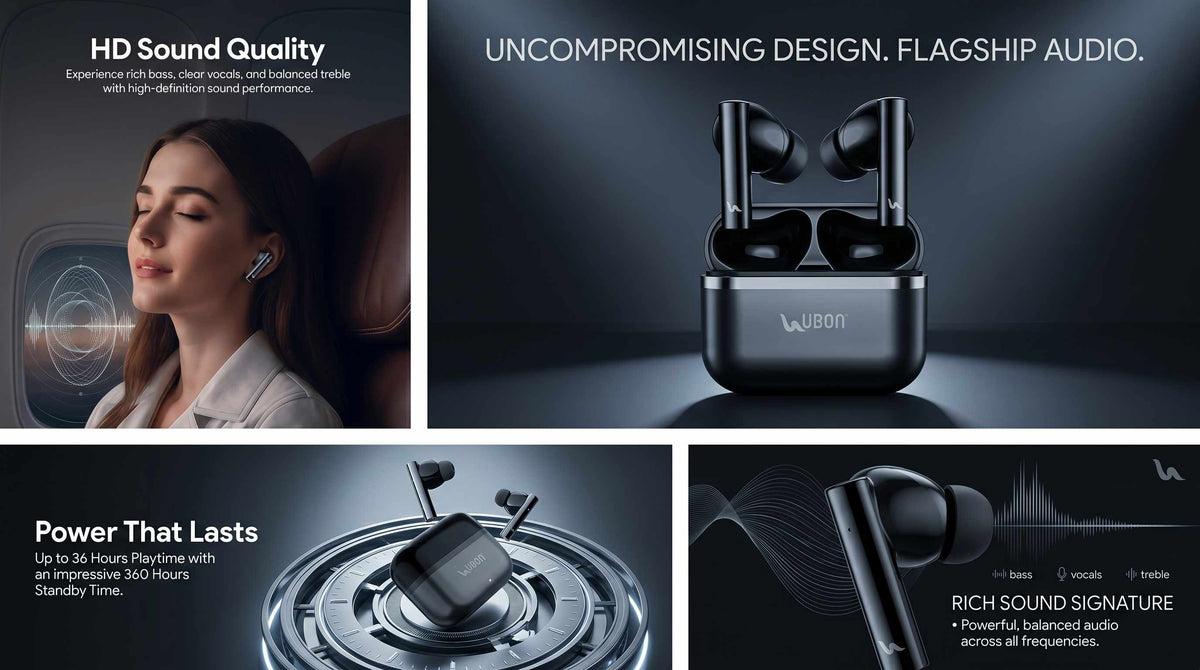 J35 Boss Series Wireless Earbuds | 36H Playtime, Gaming Mode, HD Sound