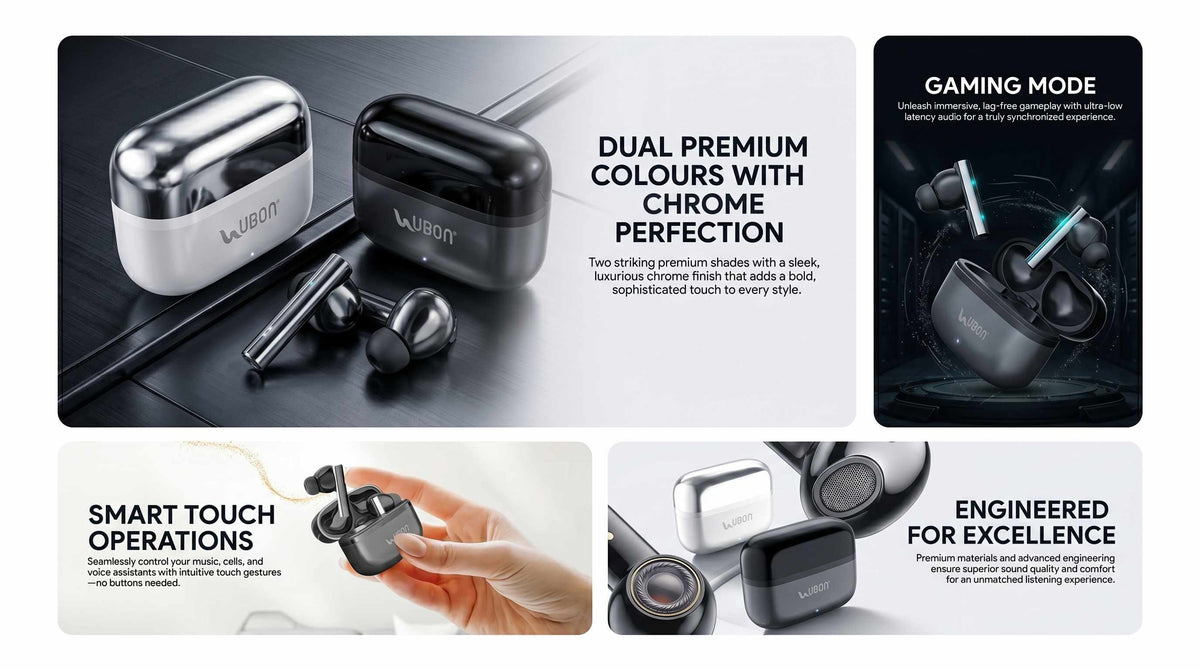 J35 Boss Series Wireless Earbuds | 36H Playtime, Gaming Mode, HD Sound
