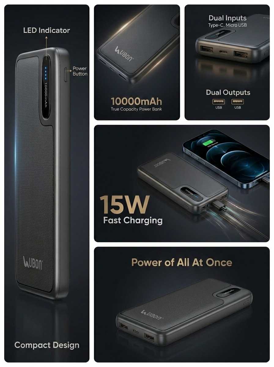PB-X31 Pro Power Punch Powerbank – 10000mAh Fast-Charging Powerhouse with Dual USB Output and Intelligent Protection