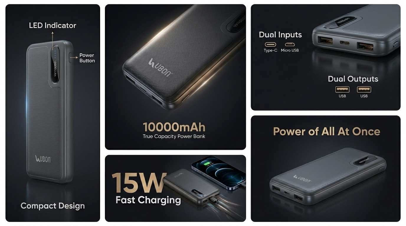 PB-X31 Pro Power Punch Powerbank – 10000mAh Fast-Charging Powerhouse with Dual USB Output and Intelligent Protection