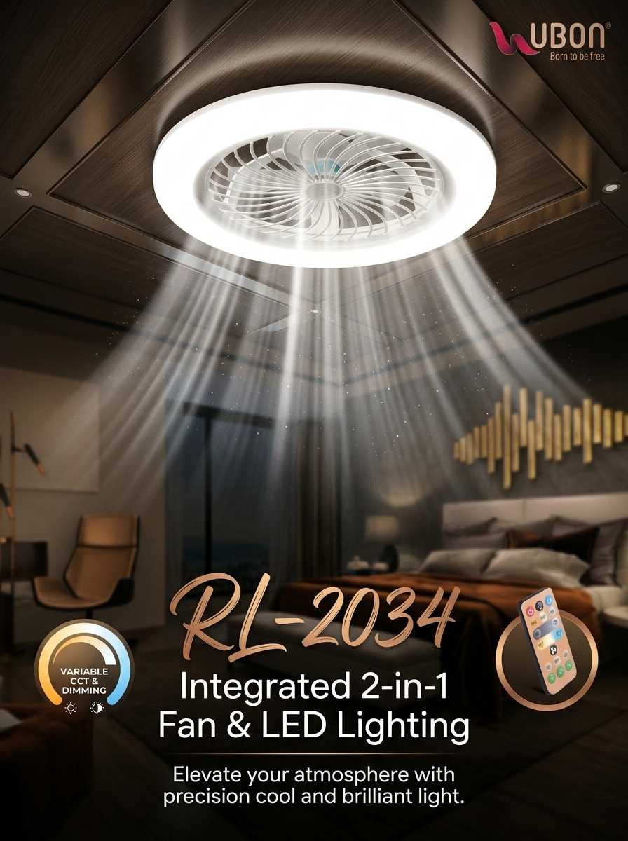 UBON RL-2034: The Ultimate 2-in-1 Fan and LED Light with remote  control