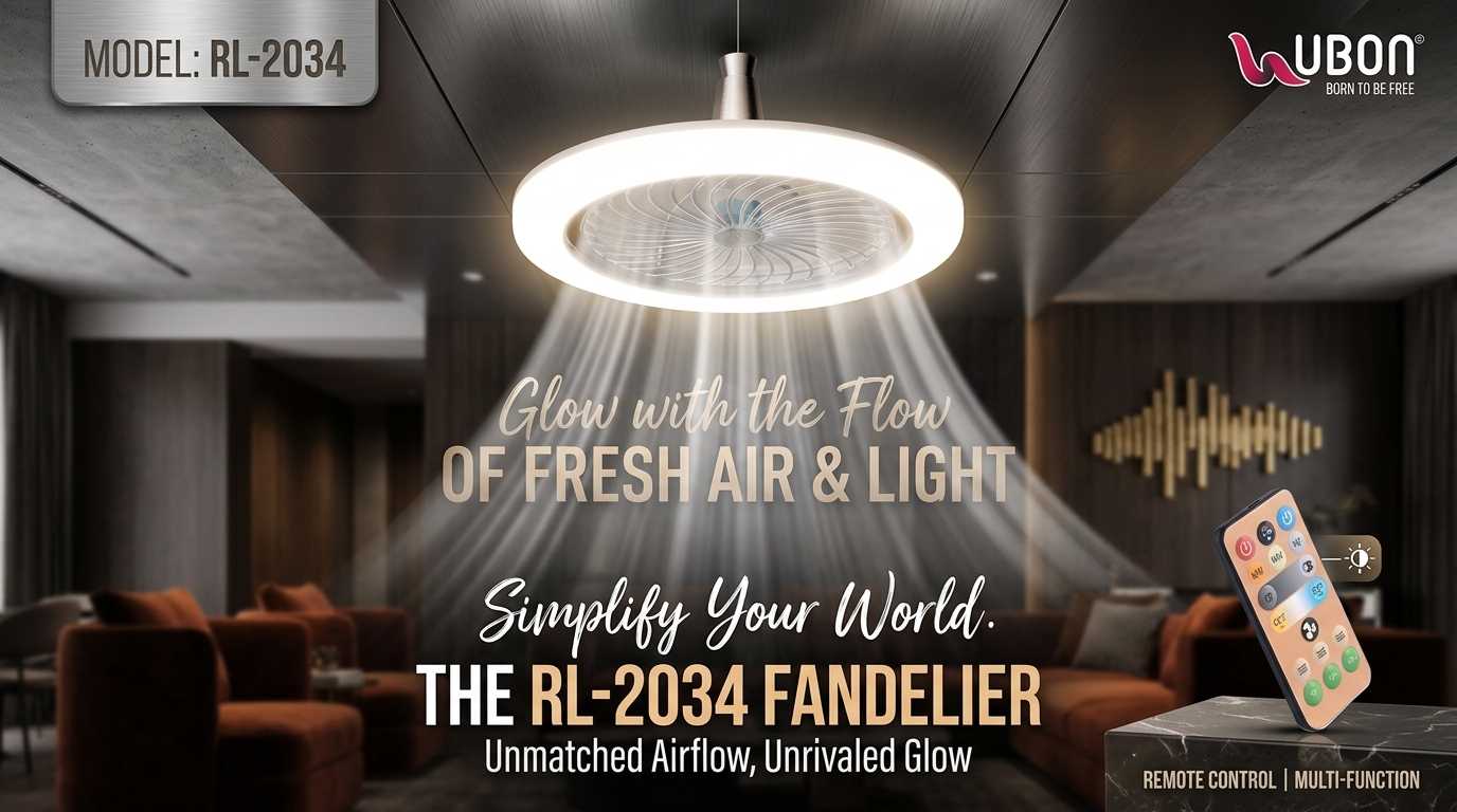 UBON RL-2034: The Ultimate 2-in-1 Fan and LED Light with remote  control