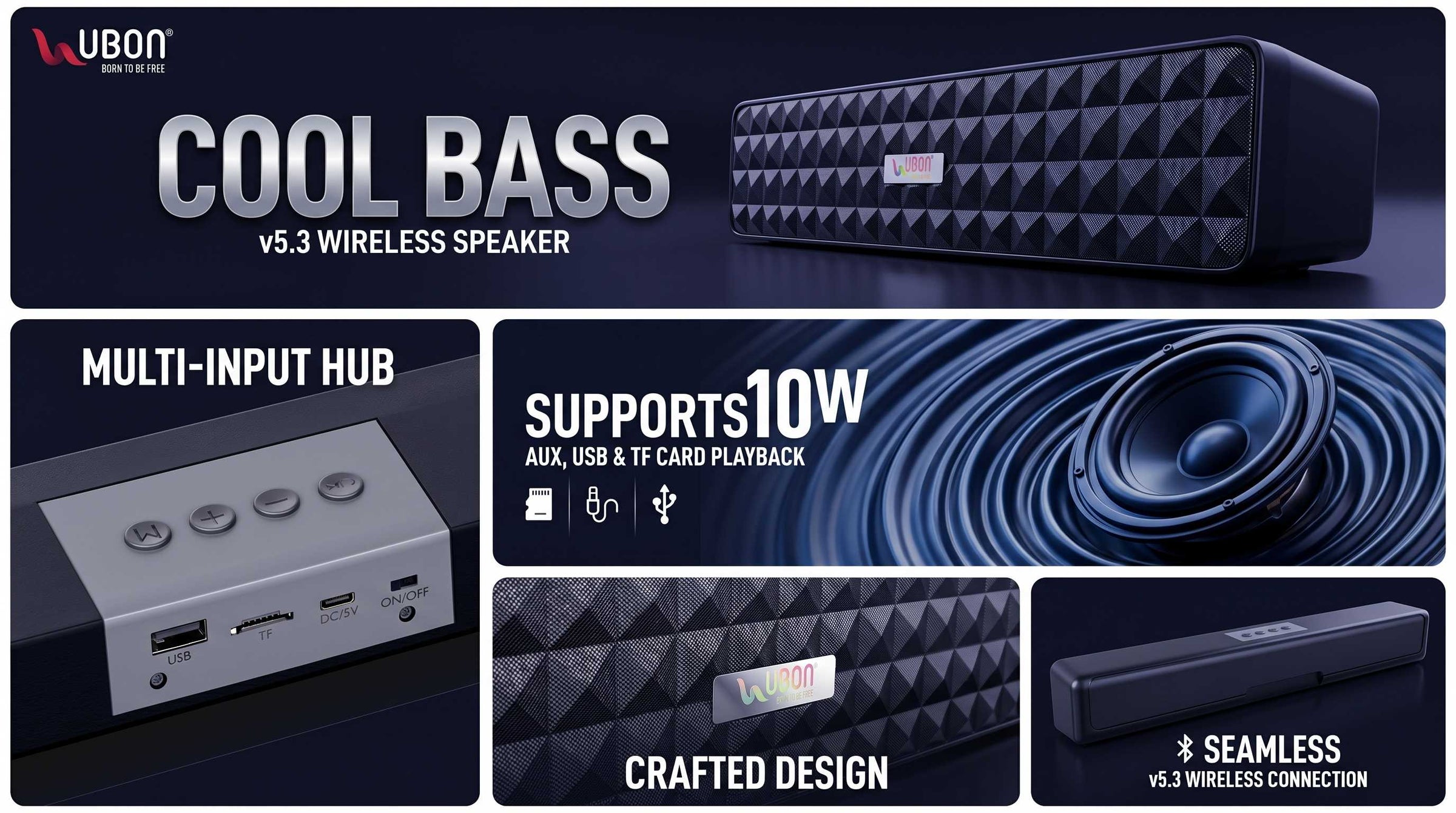 UBON S-71 Cool Bass Wireless Speaker