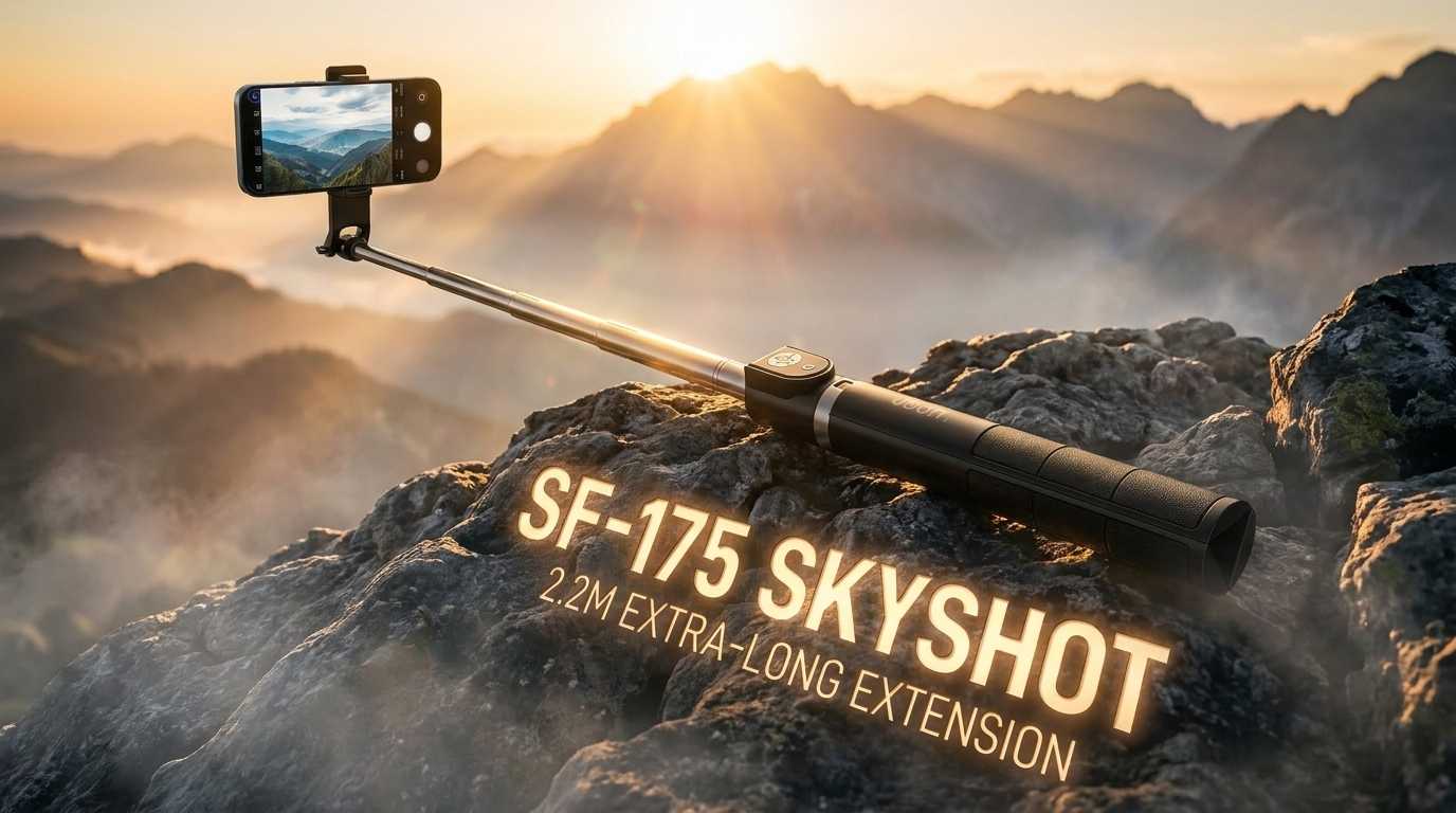 SF-175 SkyShot Selfie Stick Tripod | 2.2M Extendable, Wireless Remote