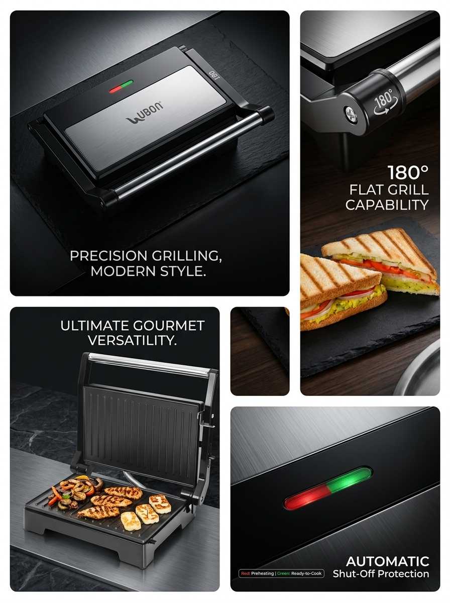 SM-4005 Grill Sandwich Maker | 800W Power, Non-Stick Plates