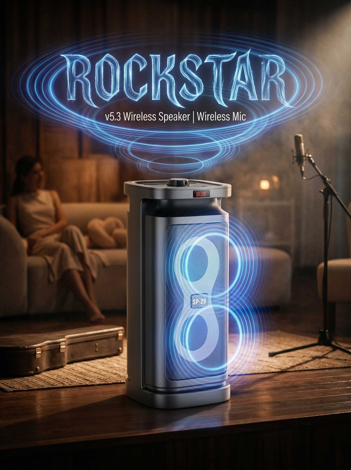 SP-29 Rockstar v5.3 Wireless Speaker with wireless Mic