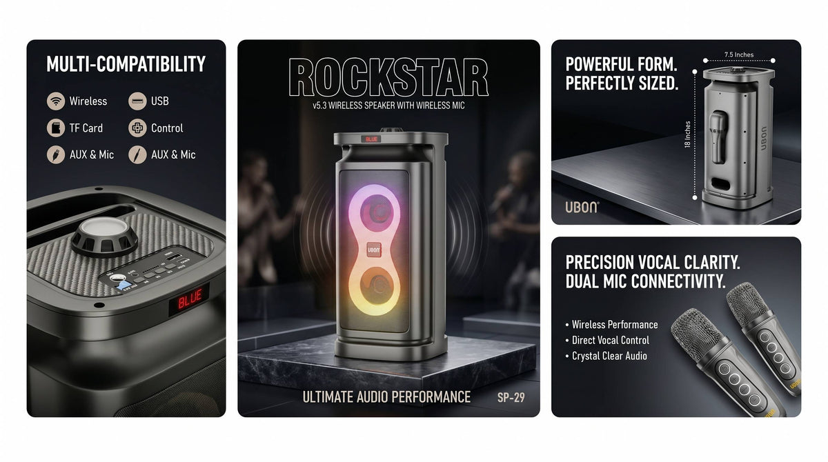 SP-29 Rockstar v5.3 Wireless Speaker with wireless Mic