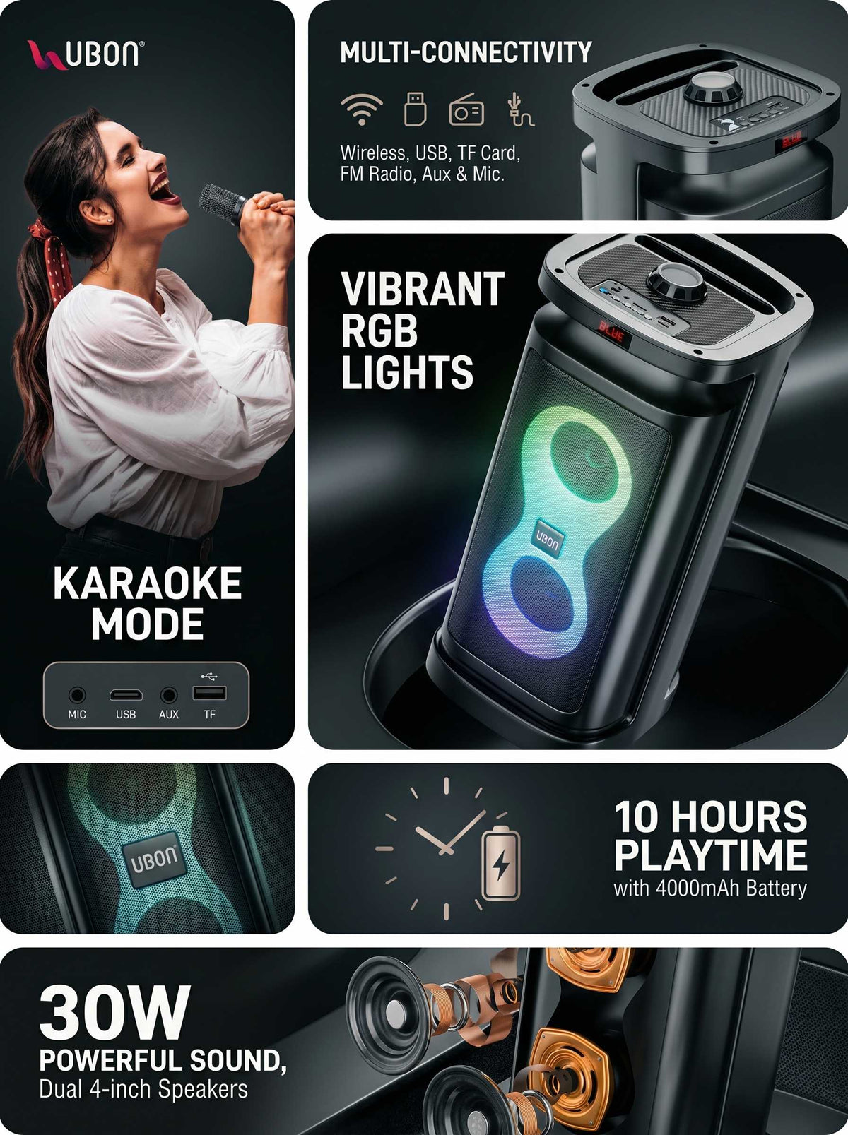 SP-29 Rockstar v5.3 Wireless Speaker with wireless Mic