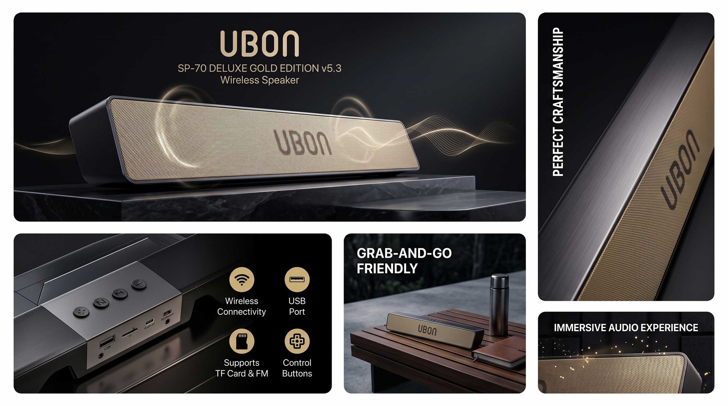 Ubon Gold Edition Sp-70 Deluxe Portable Speaker
