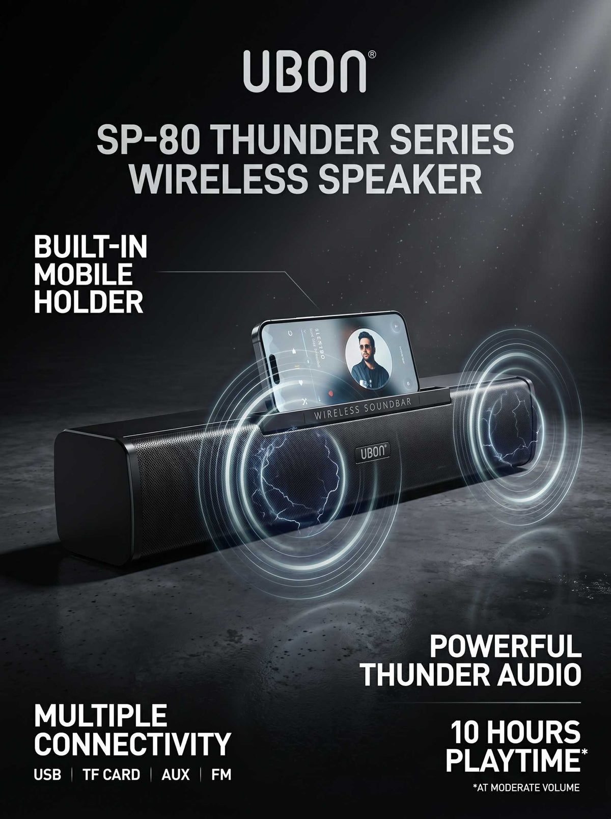 UBON SP-80 Thunder Series Wireless Speaker