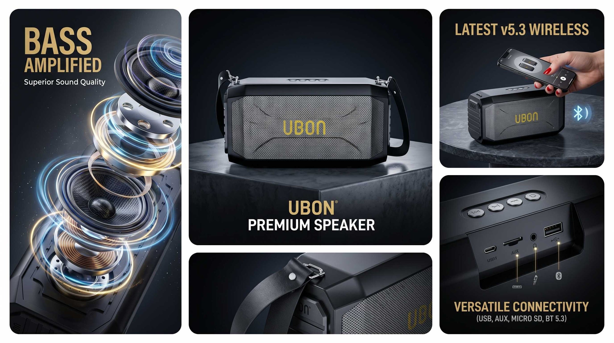 UBON SP-95 King Series 20W Party Speaker – Made in India with 10-Hour Playtime