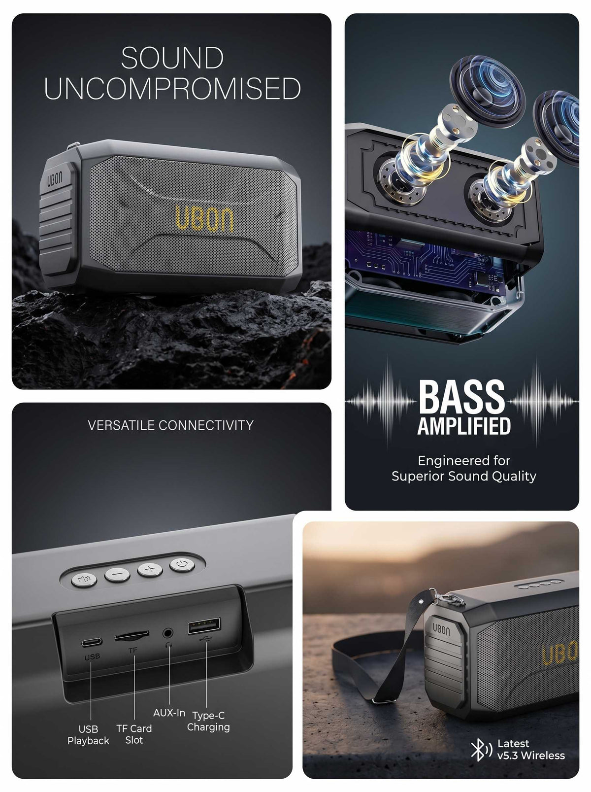 UBON SP-95 King Series 20W Party Speaker – Made in India with 10-Hour Playtime