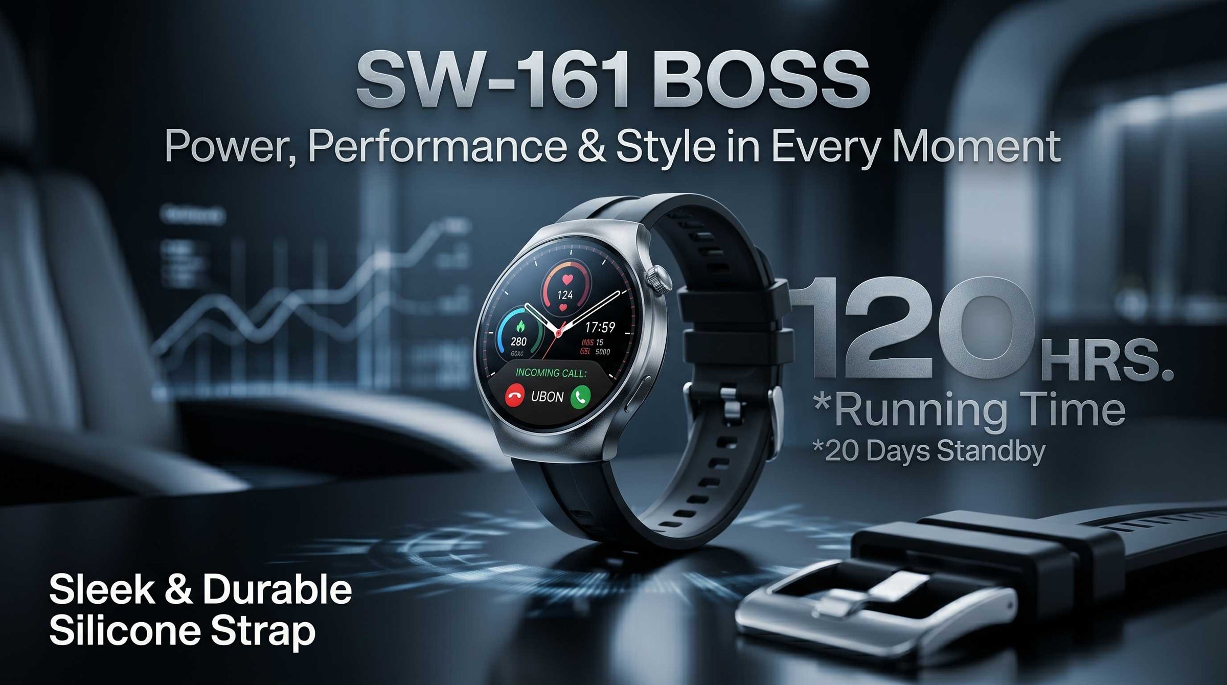 SW-161 BOSS Smartwatch – Power, Performance & Style in Every Moment