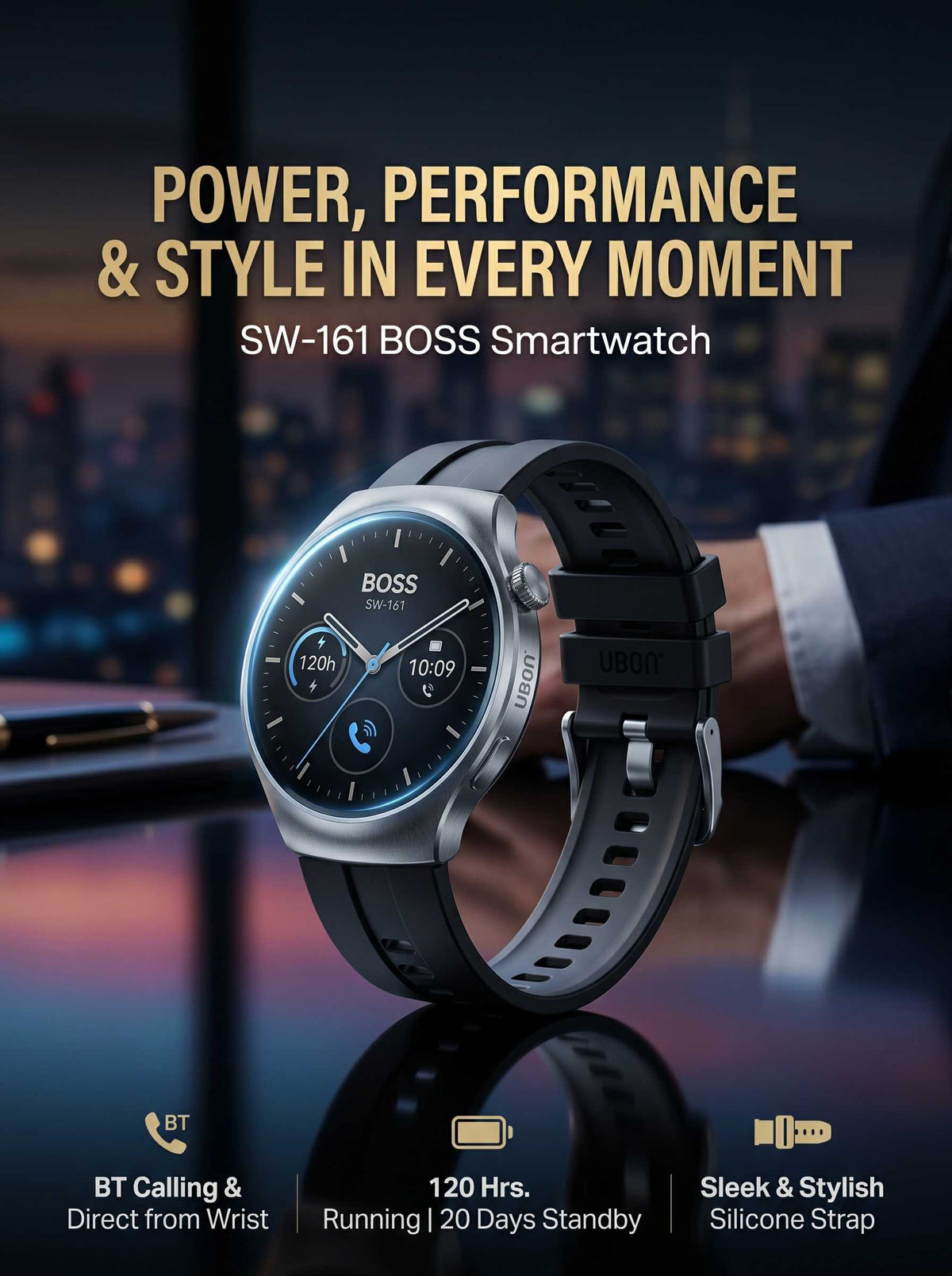 SW-161 BOSS Smartwatch – Power, Performance & Style in Every Moment